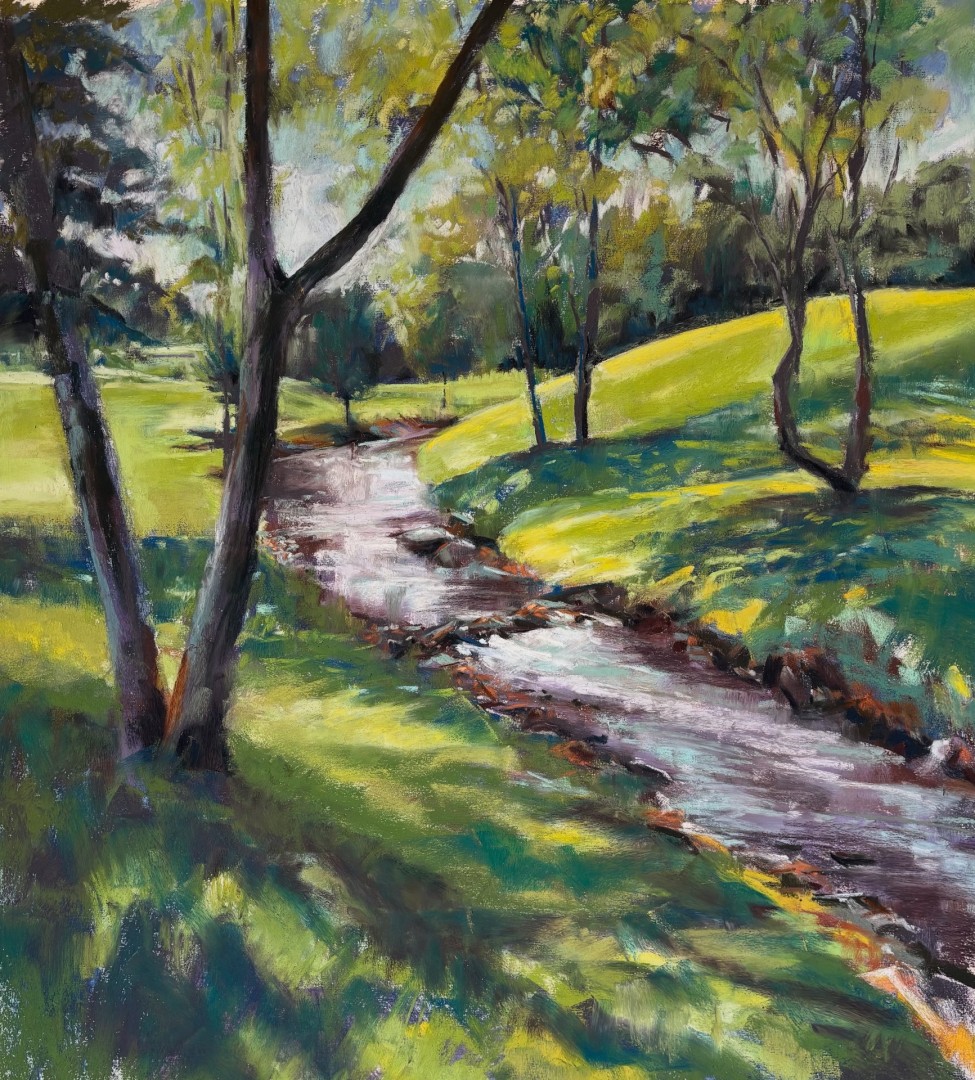Jacks Creek - Painting, Pastels, Landscape, Impressionism, Pastel Sandpaper