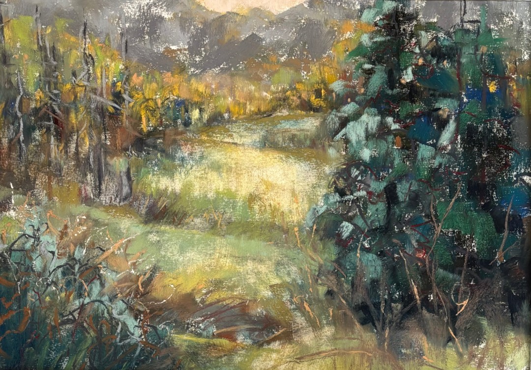 High Meadow - Painting, Pastels, Landscape, Impressionism, Pastel Sandpaper