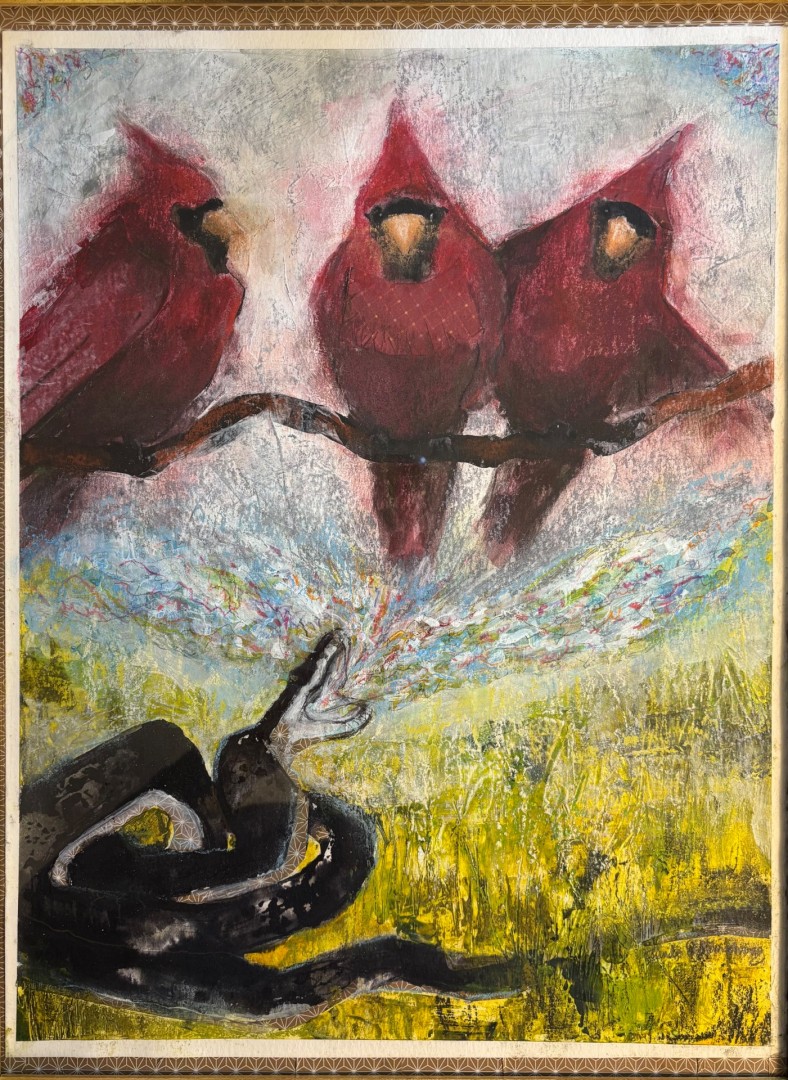 Downspout - Painting, Mixed Media, Nature, Impressionism, Paper