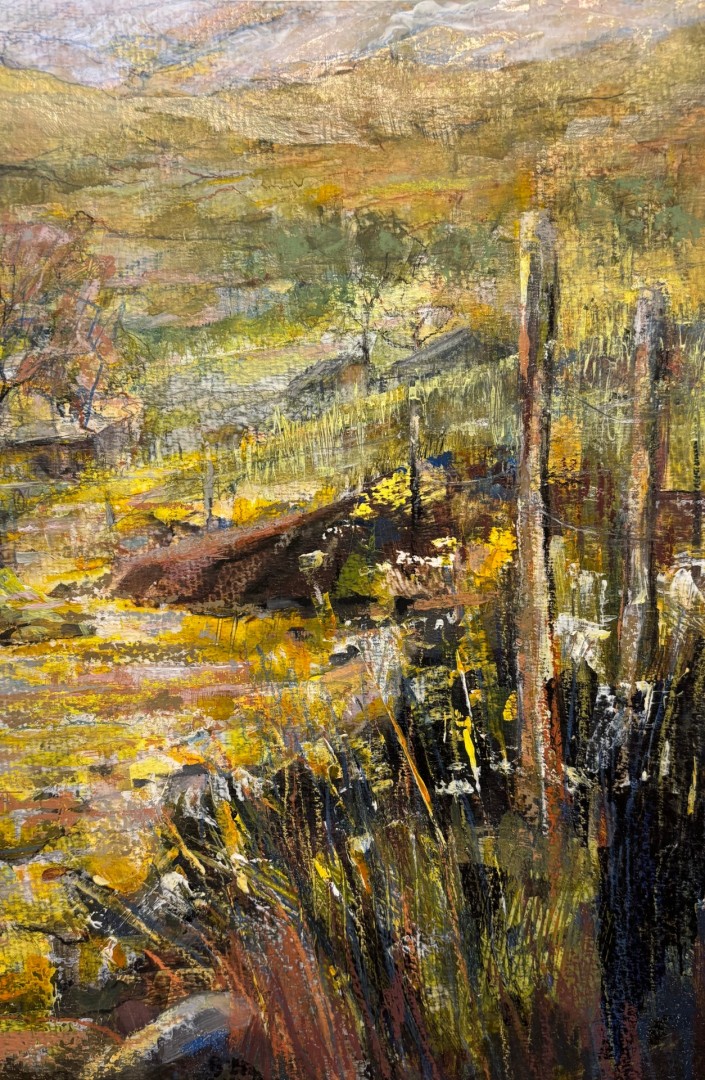 Foothills Orchard - Painting, Mixed Media, Landscape, Impressionism, Paper