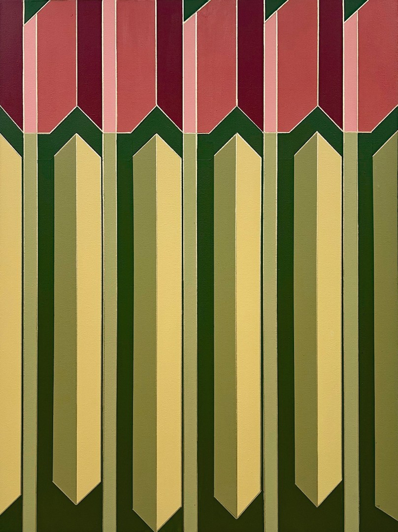 Five Tulips  - Painting, Acrylic, Abstract, Minimalism, Canvas